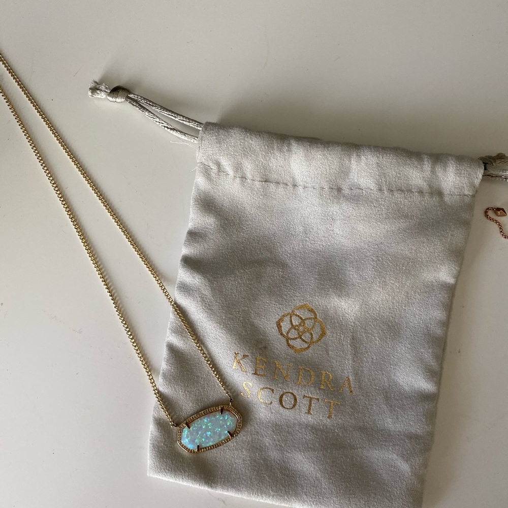 Kendra Scott White Kyocera Opal Dollie Necklace